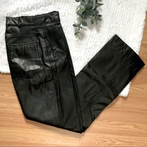 Vintage Genuine Leather Pants || Black VTG EUG 3/4
